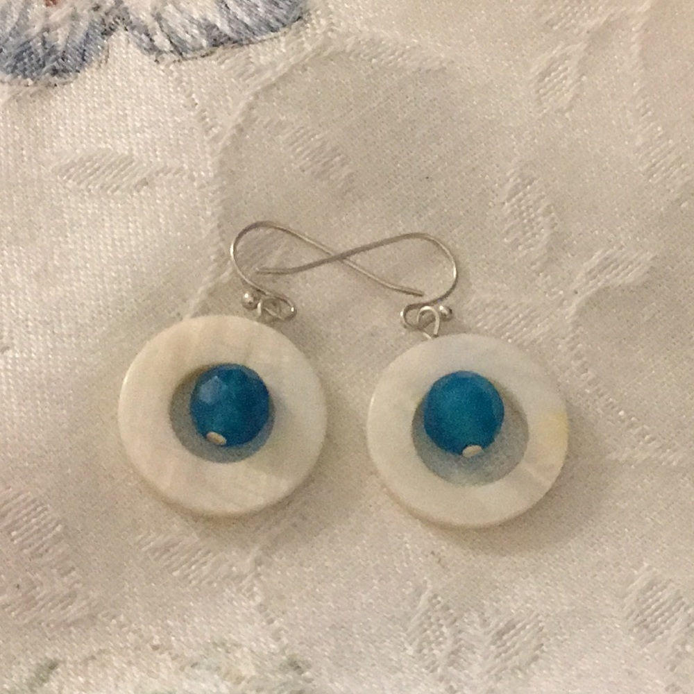 Jade and MOP earrings🆕 - Picture 2 of 3
